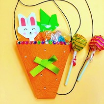 [종이가게0347] 종이접기패키지 동물 토끼 당근 사탕 목걸이 만들기재료 5인세트