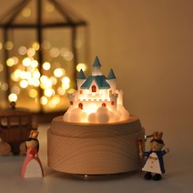 신혼 부부 오르골 무드등 캐슬 생일 여자 결혼 선물, 블루(음악:센과치히로의행방불명)