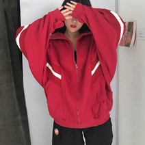 [퀸앤조이] 브이 루즈핏 하이넥 집업