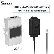스마트홈SONOFF TH Elite 16A/20A WiFi 스마트 스위치 홈 온도 및 습도 모니터링 DS18B20/ Si7021/ RL560, 06 THR320D With THS01