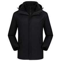 CAMEL CROWN 남성용 스키 재킷 3 in 1 방수 겨울 재킷 스노우 재킷 방풍 후드 내부 따뜻한 플리스 코트 포함 다크 블루, Black