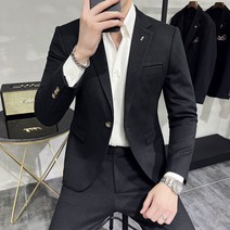 X2726-P148고퀄리티모직정장원버튼멋쟁이정장남캐주얼점퍼