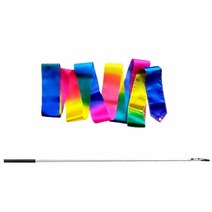 RNA 레인보우 키즈 리듬체조 리본 (스틱 가능), 스틱포함(그립형고급)