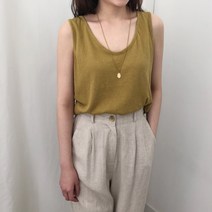 온도바이헤이 이너 린넨 여성 나시 민소매 티셔츠