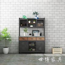 홈카페장 커피머신선반 영양제보관함 오브제 냉장고장 로프트 연철 찬장 대리석 주방 거실 식당 사 함 찬장, 18040175, 이중 문, 100x100x100cm