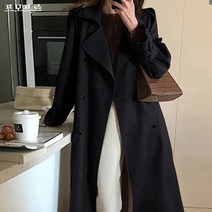 POMTOR 트렌치코트 여중 롱 봄가을 패션 트렌치코트 여성 트렌치코트 여자 코트