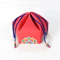 육각 복주머니 상자_분홍 (명절), 단품