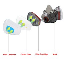 무선고압청소용물총 스프레이 건 하프 페이스 페인팅 호흡기 가스 마스크 7pcs In 1 슈트 안전 작업 필터, 한개옵션0