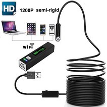 배관내시경 카메라 누수 탐지기 관로 와이파이 8MM 2/5/10m IOS 안드로이드용 반강성 내시경 자동차 감지 검사 스네이크 비디오 플렉시블, [01] 2m, [03] 1200P-hard cable, 03 2M