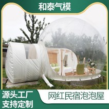 대형 투명 이글루 돔 텐트 야외 겨울 바람막이 텐트 캠핑 호텔 케이터링, 일반 모델 직경 5m + 채널 2m