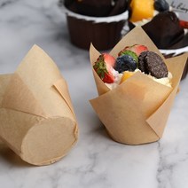 종이컵 200개 튤립 불꽃 cupcake머핀 유산지, 1개