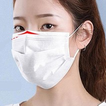 일회용 마스크 3중 MB 필터 50매 성인 학생 주부 귀안아픈 귀편한 약구 여름, 블루
