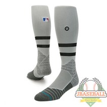 [당일출고][스탠스] MLB 다이아몬드 프로 스트라이프 OTC 야구양말 (그레이/블랙), (그레이+검줄)