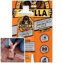 위월천 고릴라 건축용 접착제 튜브 백색 74ML 목공용본드 순간접착제 금속접착제 강력본드