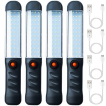 초강력 LED 손전등 플래시 라이트 충전식 작업등 마그네틱 베이스 및 걸이식 후 후레쉬, 3.4pack