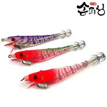 한치 울트라 삼봉에기 갑오징어 쭈꾸미 낚시 채비 애기 에비슷테 생미끼 니켈 바늘, 핑크