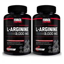 Force Factor L-아르기닌 3000mg Nitric Oxide 300캡슐 2통