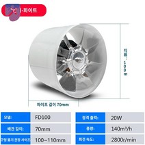 주방 배기팬 공장 4678 공업용환풍기, 4인치-화이트(펀칭100~120MM)