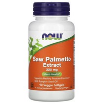 Now Foods 쏘팔메토 추출물 남성 헬스 320mg 베지 소프트젤 90정