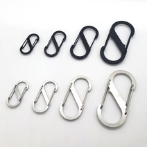 IORDIZ 고강도 스텐 S카라비너 블랙/실버, [블랙] 5cm S비너