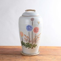 백분청 민들레 쌀독 20kg 소금단지 현관 소금항아리, 1개