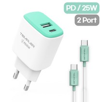 템플러 PD25W 2포트 충전기 C타입 케이블, 본체