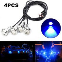 가이드모터 선외기 전동 프로펠러 선외기 부품 악세사리 4pcs 12v 해양 보트 트랜 섬 led 스턴 라이트 라운드 led 테일 램프 실버 방수 수중 러너 사이드 마커액세서리, 없음, 한개옵션0