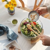 우드 받침 샐러드볼 3600ml (우드집게 포함)