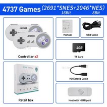 레트로 비디오 게임 콘솔 미니 TV HD 출력 휴대용 플이어 무선 컨트롤러 SNES 5500 내장, 한개옵션1, 04 4000Game  withbox