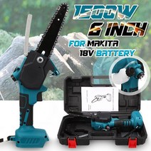 [해외]6 인치 1500W 가지 치기 톱 과일 나무 정원 용 이동식 전기 사슬 톱 Makita 18V 배터리 용 자동 Fefueling, 협동사