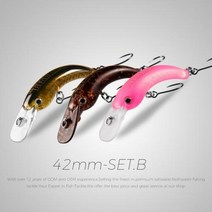 낚시 미끼 BEARKING 3 개 세트 당 29mm 42mm 루어 송어 미니 크랭크 베이트 Wobbler 태클 미노 인공 하드, 42mm-Set.B