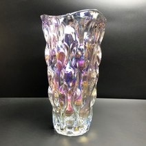 북유럽 홀로그램 오로라 크리스탈 유리 화병 큰 유리병 대형 오브제 수경재배 긴 화기 특이한 인테리어 엔틱 꽃병, 크리스탈 투명 M