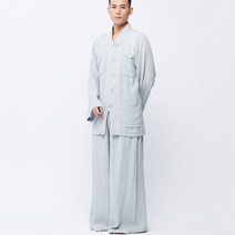 긴팔 저고리 세트 소프트 가운 식물 염색 좌복 스님가사 스님장삼 장삼 법복 가사 절복바지 절바지 수련복 스님바지