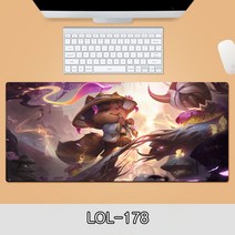 게이밍 장패드 롤 LOL 디자인 마우스 패드 79종 시리즈 리그 오브 레전드 장패드 3-4mm 두께, LOL-178, 800*300*4mm
