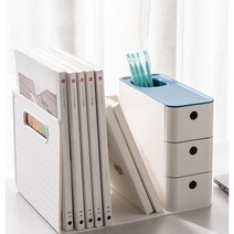 라라하우스 일체형 데스크 책꽂이 오거나이저, 블루