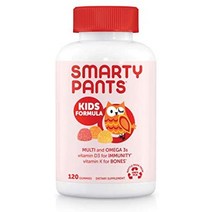 smartypants 키즈 포뮬러 데일리 거미 멀티비타민: 면역을 위한 비타민 c d3 아연 글루텐 프리 오메가 3 어유(dhaepa) 비타민 b6 b12 120 count(30일, 키즈 포뮬러 - 오리지널