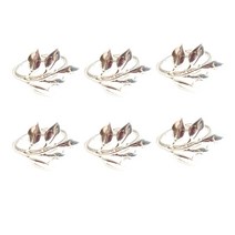 6pcs 가을 냅킨 링 크리스토닝 메탈 웨딩 선물 파티, 하나, 은