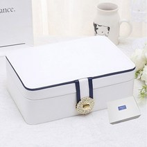 다이나토리 악세사리 보관함 보석함 귀걸이 반지 목걸이 쥬얼리박스 케이스 악세서리, 파스텔화이트+선물박스