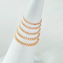 제이로사 14k 슬림 커브 체인 반지
