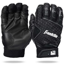Franklin Sports MLB 배팅 장갑 - 2nd Skinz 배팅 장갑 - 성인용 야구 배팅 장갑 - 타격용 성인용 L 화이트 배팅 장갑 - 성인용 L, Black/Black