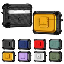 아키쉘 에어팟 프로1세대 컬러 락 범퍼 분리형 키링 케이스, sac343 카키