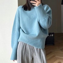 무지 여성 라운드 티셔츠 긴팔 간절기 데일리룩
