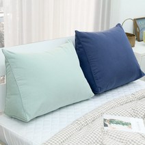 바이오 워싱 면 삼각 등받이 쿠션 커버(솜미포함)/5colors, 네이비 B커버(솜미포함)