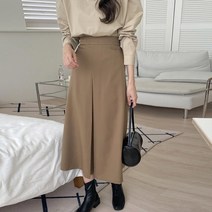 A라인 레오파드 뒷밴딩 롱스커트