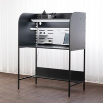 아이디어스터디 티케 와이드 1000 철제 1인독서실책상, 티케 독서실책상 팬텀블랙+LED화이트