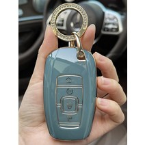 bling keyring holder tpu shell fob car key case 커버 링컨 대륙 내비게이터 z mkz mkc mkx nautilus aviator corsai, 반지가 있는 회색