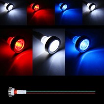 LED 12V 표시등 10mm 싱글램프 대시보드 패널 DIY, 레드