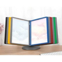 A4 파일 회전 스탠드 안내판 메뉴판 가격표 홍보 화일꽂이, 컬러 (10페이지)