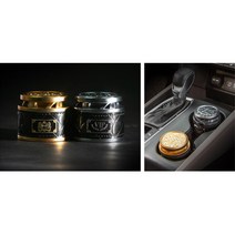 벤츠 포르쉐 선물용 고급 원통 차량 방향제 새차냄새, 1개, 골드(라이언로고)