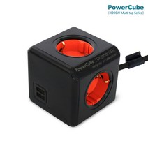 컬러파워큐브 익스텐디드 4구 USB 디자인 멀티탭 1.5m, 블랙컬러